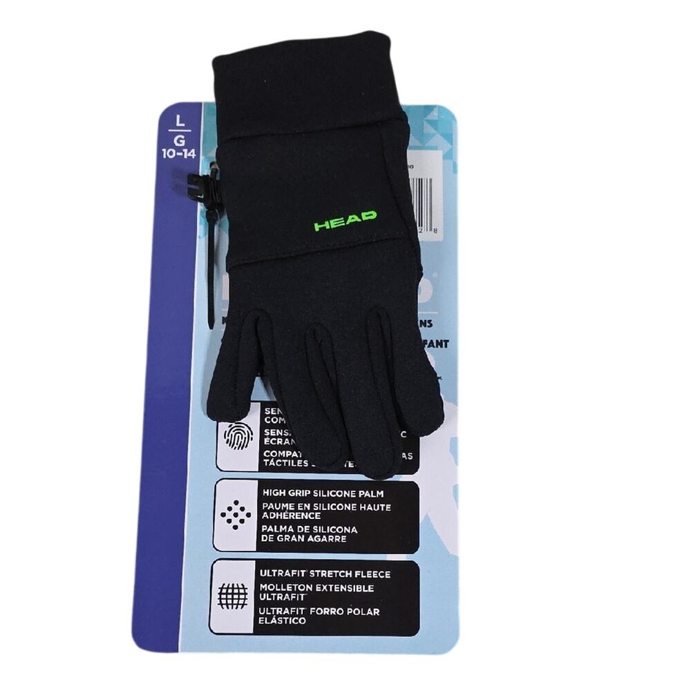 HEAD Kids Ultrafit Black Winter Gloves Unisex Kids Large Ages 10-14 NEW
